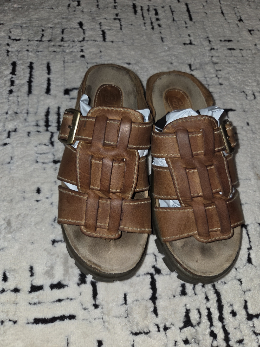 Candie's Leather Platform Slide Sandals Vintage 90s 2000s 6.5